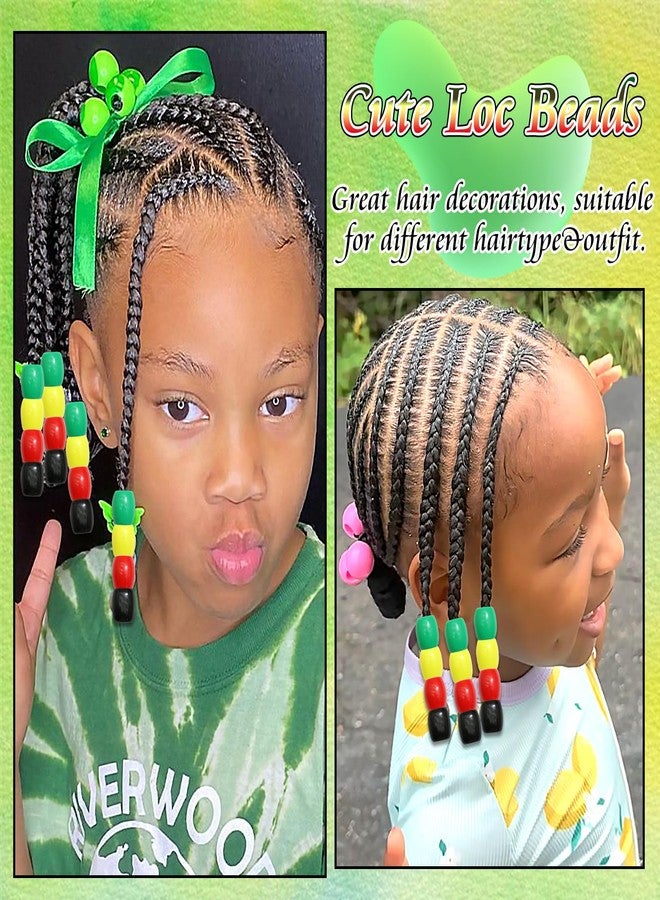 VENOFEN 48PCS Hair Beads Loc Dreadlock Jewelry 4 Colors Hair Tube Bead for Braids Acrylic Pony Bead Accessories for Kids Girls - Image 5